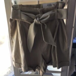 Women's Tan Shorts with Bow Detail